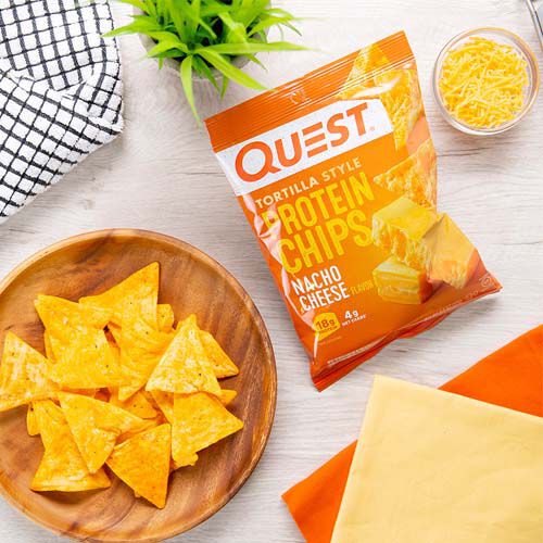 Tortilla Style Protein Chips - Nacho Cheese (8 Bags)